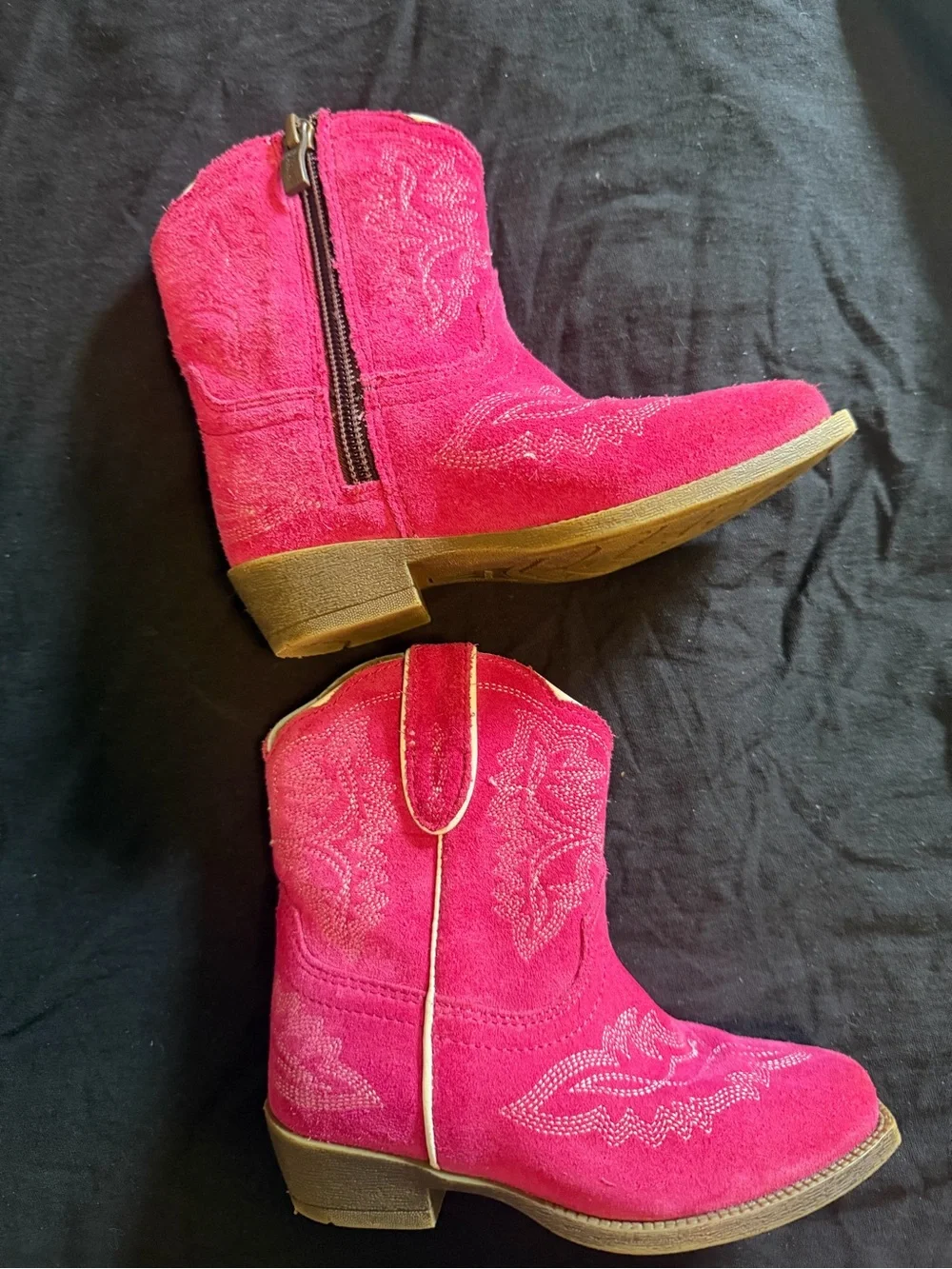 Ariat Girls Hot Pink Suede Western Boots